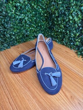 Coach Navy Suede Tassel Loafers for Women